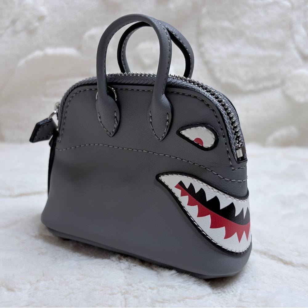 Genuine Swift Leather Snarky Shark Bag Charm - Picture 7 of 13